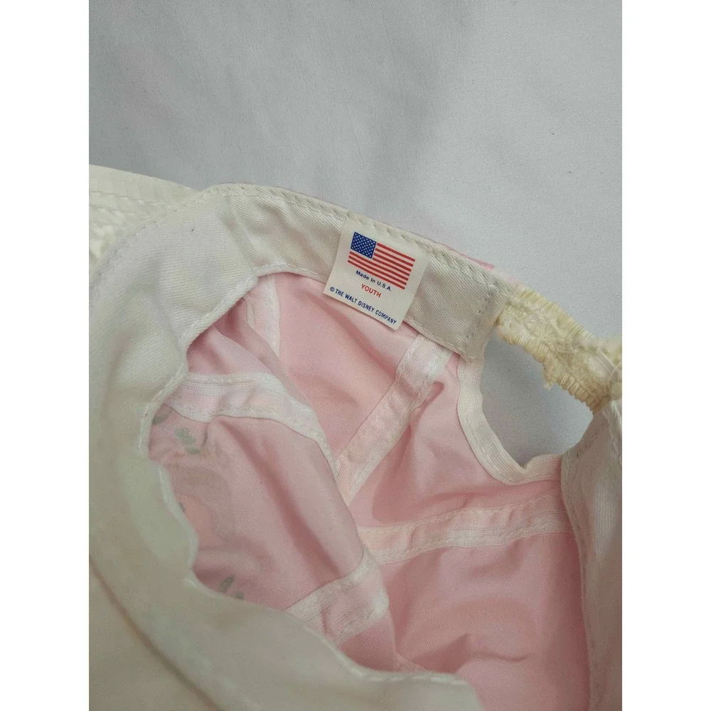 Vintage Disney Belle Beauty and the Beast Youth Pink Satin Hat Made in USA 90s